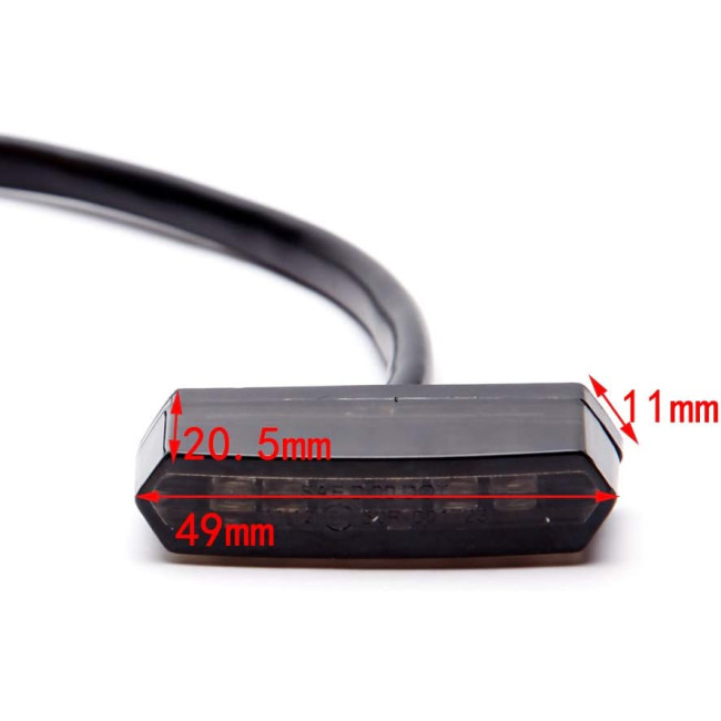  Універсальний мотоциклетний задній ліхтар DREAMIZER ‎FBA-EUYDEUJME071, 12 V 6 LED, чорний (4053)