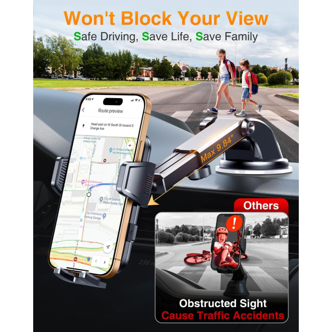 VANMASS Оновлений автомобільний тримач CTVK61 для телефону, чорний (5078)