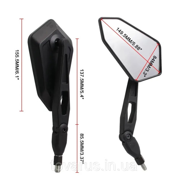 Якісні дзеркала заднього виду, шарнірні на мотоцикл (2171)