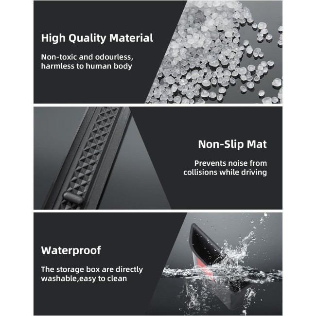 Ящик для зберігання передніх дверних ручок LANGBEAN для Peugeot 3008, чорний (4018)