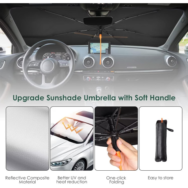 Защита от ультрафиолета Oziral для автомобиля, карбон (4107)