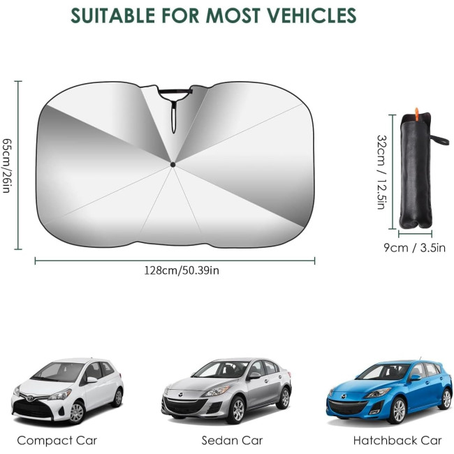 Защита от ультрафиолета Oziral для автомобиля, карбон (4107)
