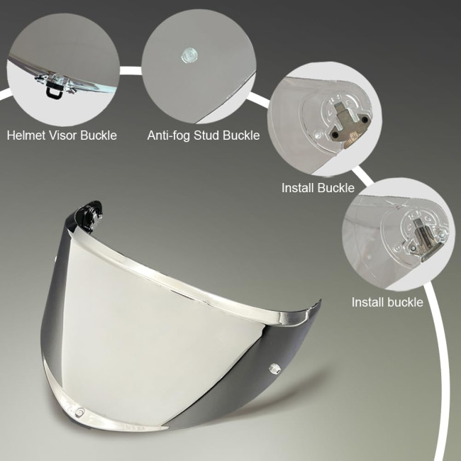 Замінний козирок для шолома BSTOP K6, срібний (4019)