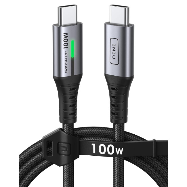 Зарядний кабель INIU DI-D5CC, USB C, чорний (3073)