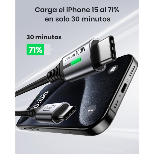 Зарядний кабель INIU DI-D5CC, USB C, чорний (3073)