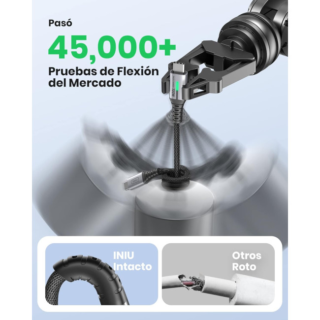 Зарядний кабель INIU DI-D5CC, USB C, чорний (3073)