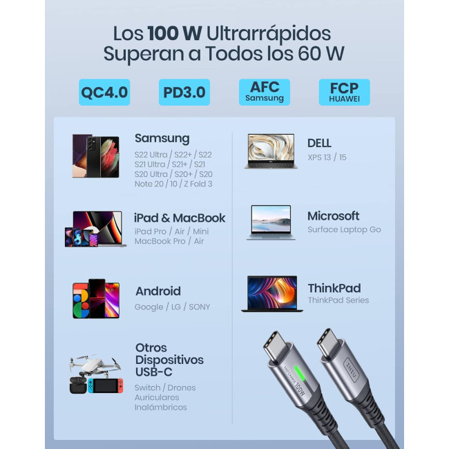 Зарядний кабель INIU DI-D5CC, USB C, чорний (3073)