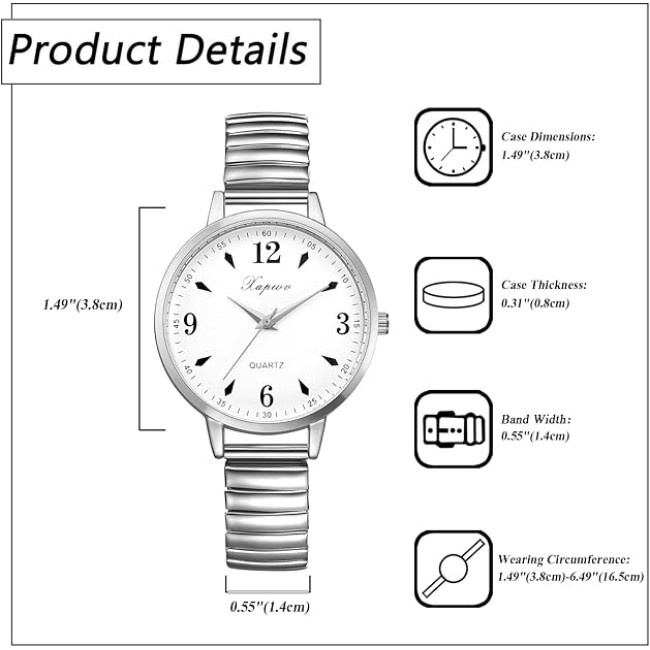 Avaner Жіночі годинники A118-12 з еластичним ремінцем, срібний (5116)