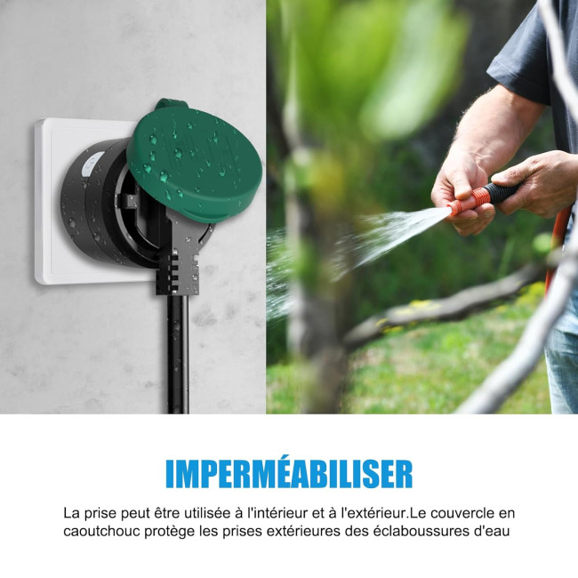 Бездротова розетка SURNICE для зовнішнього використання, IP44, радіус дії 40 м, 2300 Вт, зелена (2113)