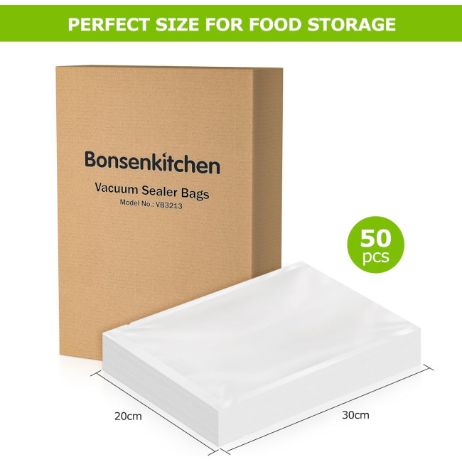 Bonsenkitchen Вакуумні пакети 50 пакетів, 20 x 30 см (5007)