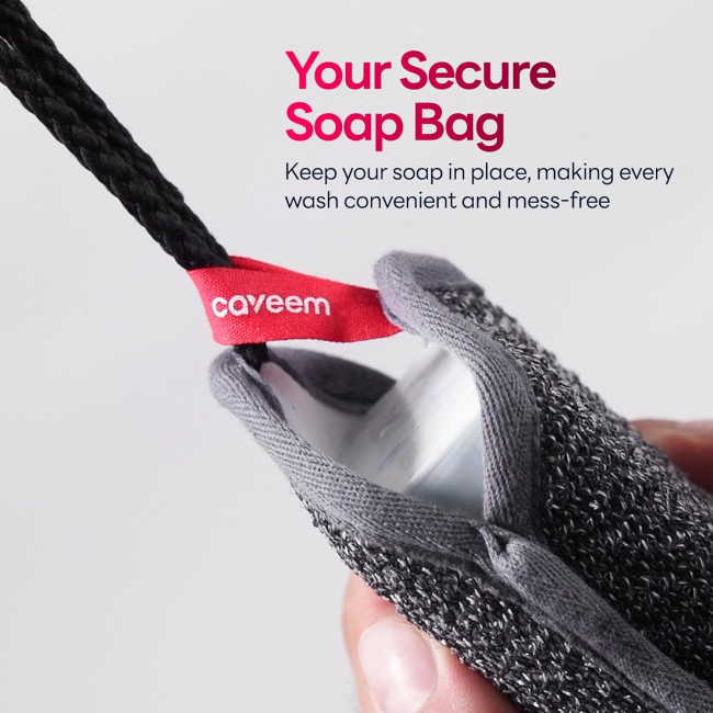 CAVEEM Мішечок для мила CSB001, з губкою для душу (2 шт.), сірий (5100)