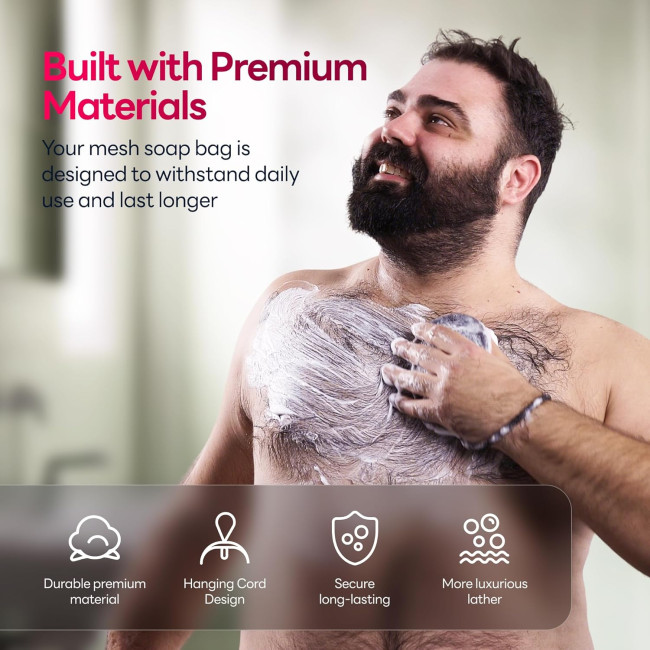 CAVEEM Мішечок для мила CSB001, з губкою для душу (2 шт.), сірий (5100)