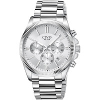 Чоловічі годинники CIVO 8351C з нержавіючої сталі, білий (4081)