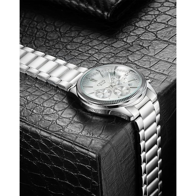 Чоловічі годинники CIVO 8351C з нержавіючої сталі, білий (4081)