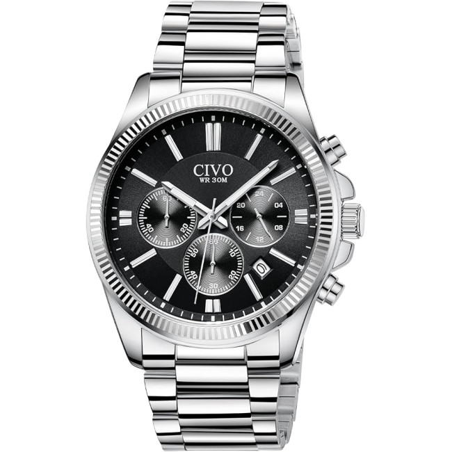 Чоловічі годинники CIVO 8351C з нержавіючої сталі, чорний (4082)