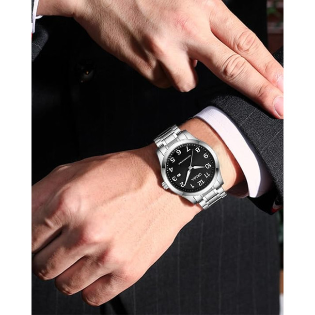 Чоловічий сталевий срібний годинник CIVO 2121 (3125)