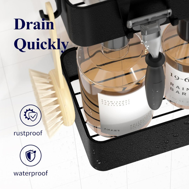 Душова полиця Kitsure, органайзер для ванної кімнати , 2 шт, швидковисихаюча полиця для ванної кімнати без свердління з великою місткістю (2077)