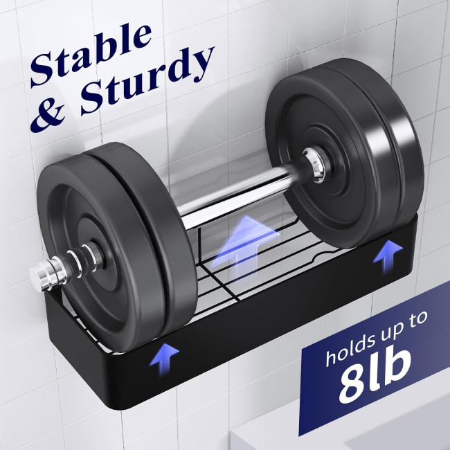 Душова полиця Kitsure, органайзер для ванної кімнати , 2 шт, швидковисихаюча полиця для ванної кімнати без свердління з великою місткістю (2077)