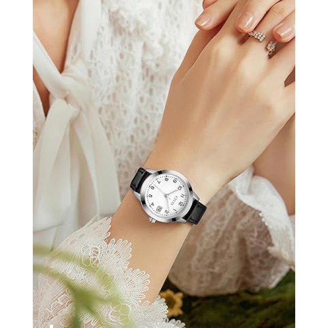 Годинники CIVO 2298 для жінок зі шкіряним ремінцем, чорний (3127)