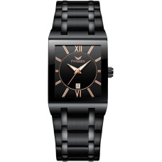 JewelryWe Чоловічий годинник ‎ JW351P0016 з нержавіючої сталі, водонепроникний, чорний (5113)