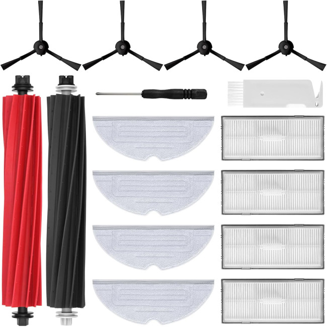 Комплект аксесуарів oGoDeal для Roborock S8/S8+/S8 Plus, 1 основна роликова щітка, 4 бічні щітки, 4 фільтри, 4 серветки для швабри (0129)