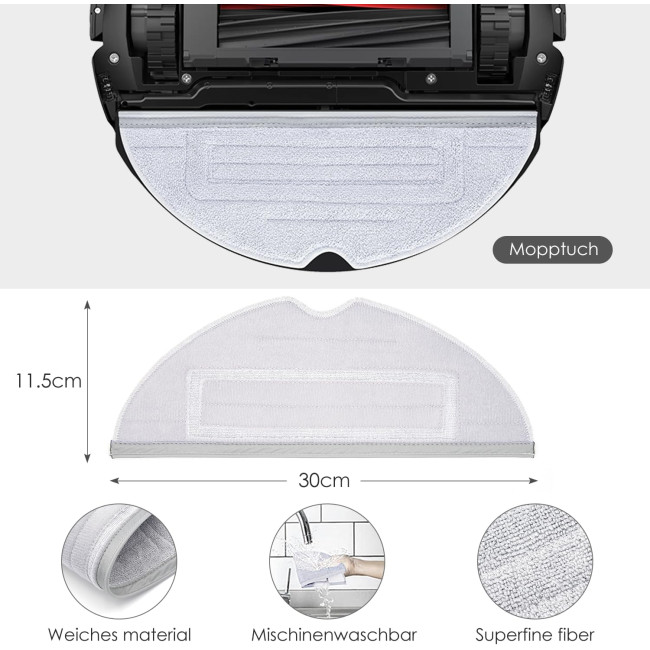 Комплект аксесуарів oGoDeal для Roborock S8/S8+/S8 Plus, 1 основна роликова щітка, 4 бічні щітки, 4 фільтри, 4 серветки для швабри (0129)