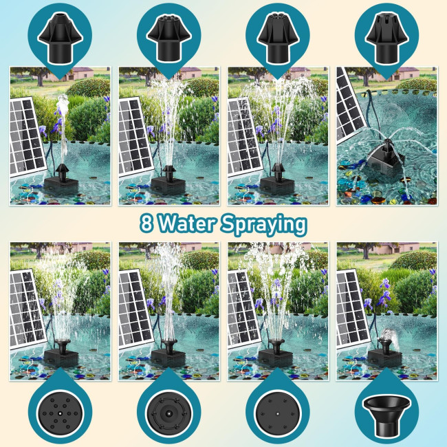 Комплект сонячного фонтану SZMP SP29D1A, працює в хмарному середовищі, чорний (3034)