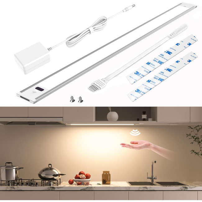 Кухонні світильники WOBSION CL-CG18-31 30см освітлення під кухонну шафу, натуральний білий колір 4000K з безконтактним датчиком (0061)