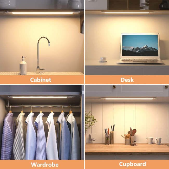 Кухонні світильники WOBSION CL-CG18-31 30см освітлення під кухонну шафу, натуральний білий колір 4000K з безконтактним датчиком (0061)