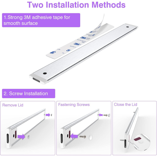 Кухонні світильники WOBSION CL-CG18-32 2шт. з безконтактним датчиком, 42 см освітлення під кухонну шафу, теплий білий колір 3000K (0060)
