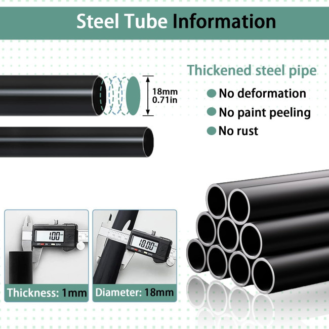 Міцна вішалка для одягу SMILOVII YJ-D01, окремостояча металева вішалка для пальто з рейками для одягу, вішалкою для взуття та 8 бічними гачками, чорна (0095)