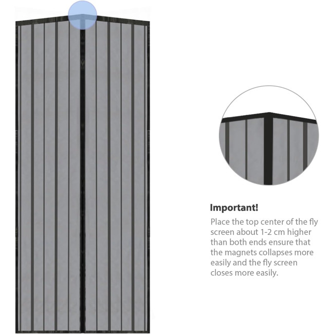 Магнітна сітка від комах Sekey на дверцята 130 x 220 см (51" x 87"), автоматично закривається та дуже тихо, чорна (2060)
