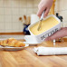 Маслянка DAWRIS з дерев'яною кришкою, прямокутна керамічна маслянка, герметична маслянка з ножем для масла, біла (0152) № 4