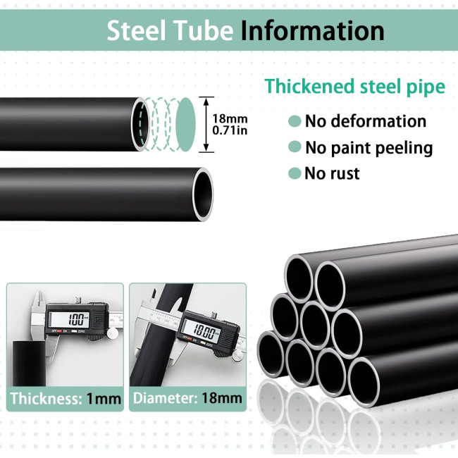 Металева вішалка для одягу SMILOVII YJ-A0, вішалка для одягу для спальні, для одягу та взуття, 4 бічні гачки, чорна (0097)