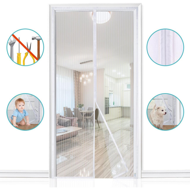 Москітна сітка Apalus BF003 для дверей 120 x 220 см, біла (4042)