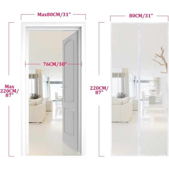 Москітна сітка Apalus BF003 для дверей 80 x 220 см, біла (4043)