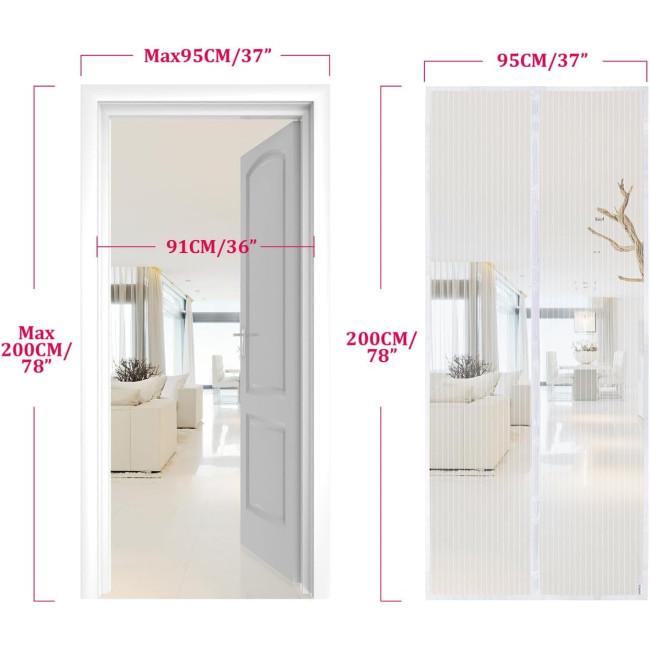 Москітна сітка Apalus BF003 для дверей 95 x 200 см, біла (4041)