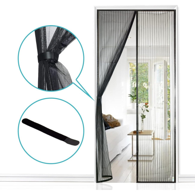 Москітна сітка Apalus BF003 для дверей 95 x 205 см, чорна (4039)