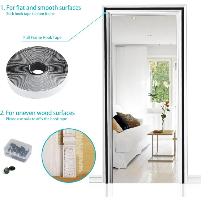 Москітна сітка Apalus BF003 для дверей 95 x 205 см, чорна (4039)