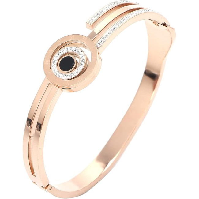 Набір годинників з браслетом, діловий стильний жіночий годинник, рожеве золото (4154)