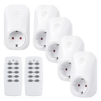 Набір радіорозеток HBN BNC-50/G75R з 5 розеток з 2 пультами дистанційного керування, 3680 Вт, вилка з дистанційним керуванням (0128)