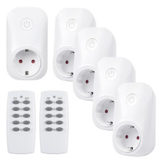 Набір радіорозеток HBN BNC-50/G75R з 5 розеток з 2 пультами дистанційного керування, 3680 Вт, вилка з дистанційним керуванням (0128)