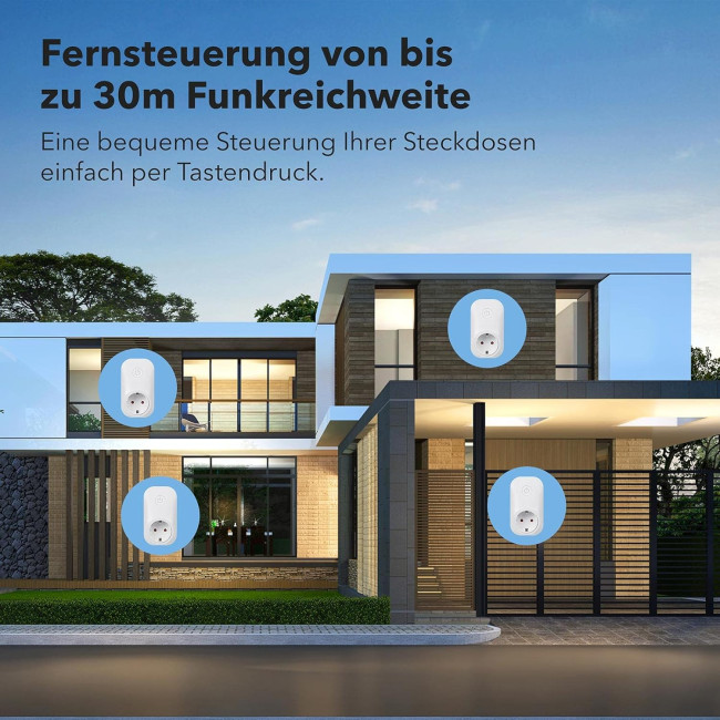 Набір радіорозеток HBN BNC-50/G75R з 5 розеток з 2 пультами дистанційного керування, 3680 Вт, вилка з дистанційним керуванням (0128)