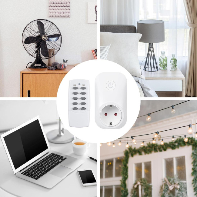 Набір радіорозеток HBN BNC-50/G75R з 5 розеток з 2 пультами дистанційного керування, 3680 Вт, вилка з дистанційним керуванням (0128)