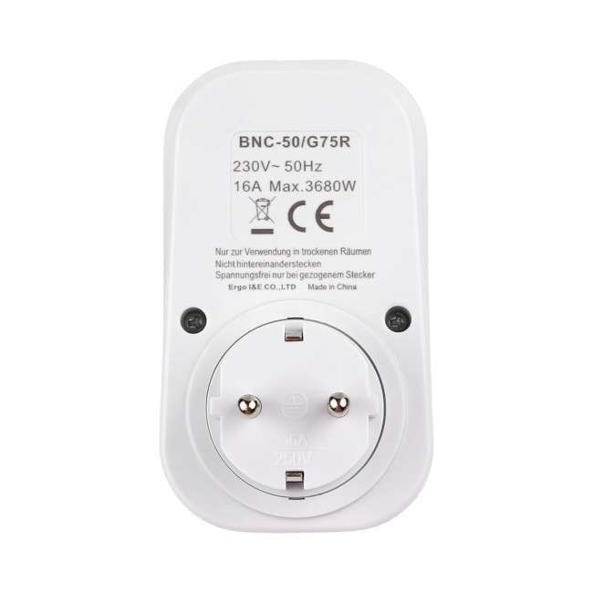 Набір радіорозеток HBN BNC-50/G75R з 5 розеток з 2 пультами дистанційного керування, 3680 Вт, вилка з дистанційним керуванням (0128)