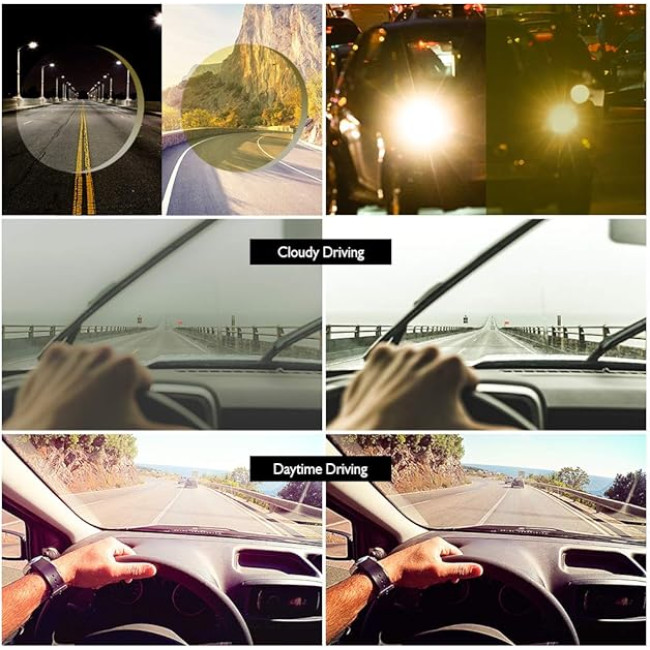 Окуляри для нічного водіння B BLOOMOAK, поляризовані спортивні окуляри нічного бачення - антиблікові, захист від ультрафіолету 400 (2068)