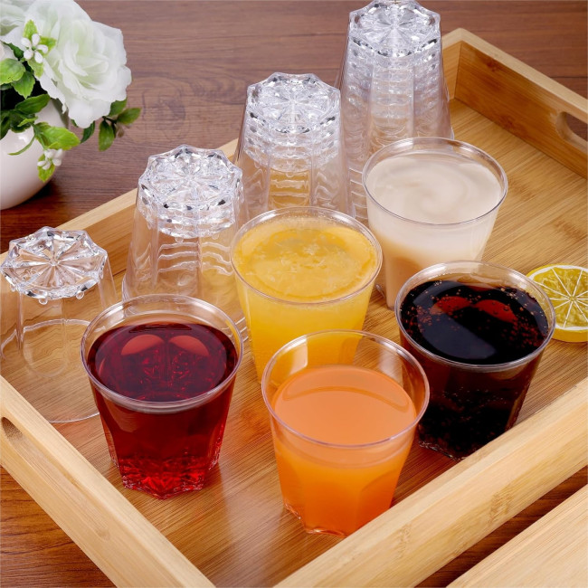 Пластикові склянки Hejo 7 шт., прозорі пластикові стаканчики, коктейльні склянки об'ємом 170 мл, для вечірок, пікніка (2067)