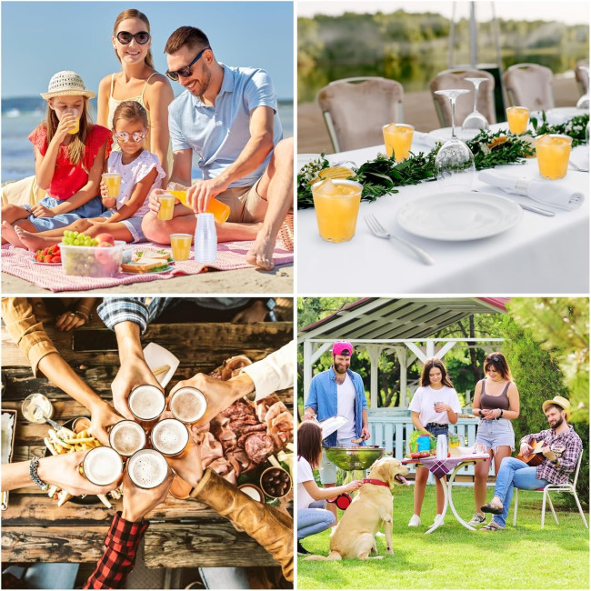 Пластикові склянки Hejo 7 шт., прозорі пластикові стаканчики, коктейльні склянки об'ємом 170 мл, для вечірок, пікніка (2067)