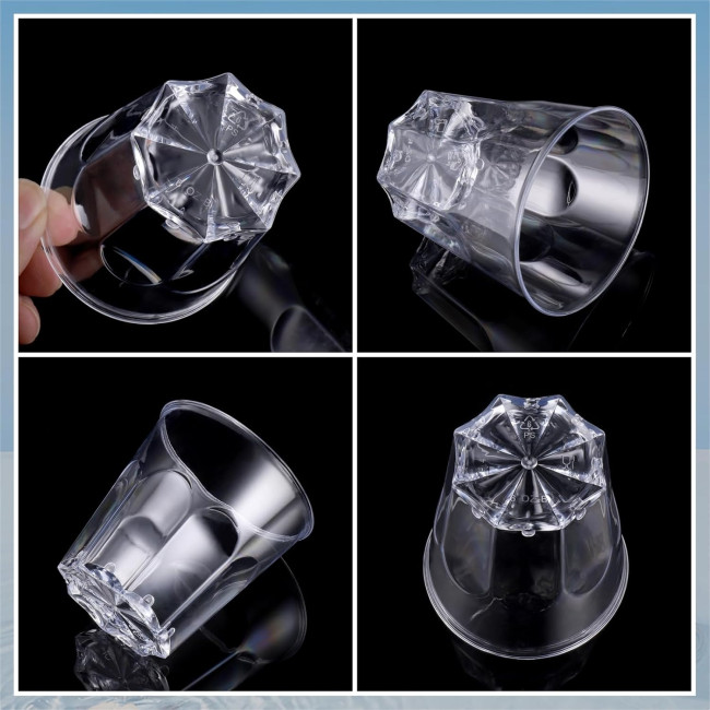 Пластикові склянки Hejo 7 шт., прозорі пластикові стаканчики, коктейльні склянки об'ємом 170 мл, для вечірок, пікніка (2067)