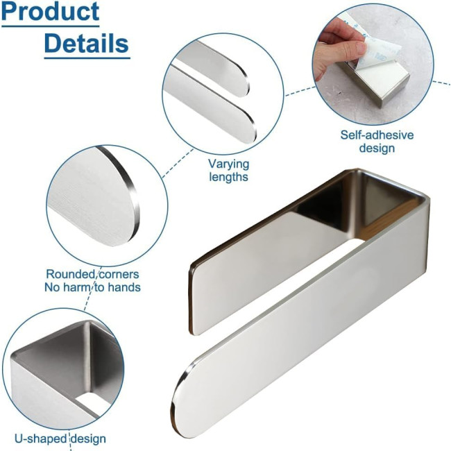 Полірована клейка вішалка HASA zone для рушників у ванній кімнаті, 20 см, сіра (3032)